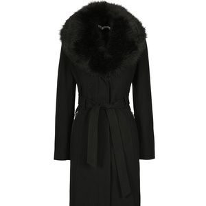 Faux Fur Collar Wool Coat